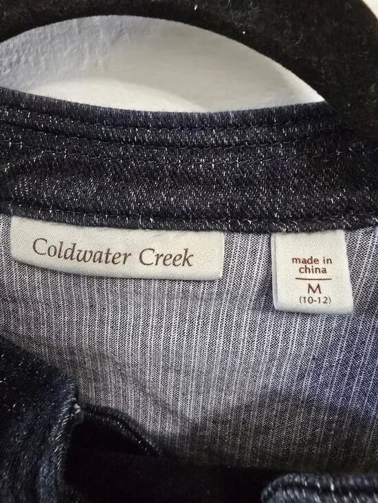 Coldwater Creek Double-Breasted Denim Jacket Womens M  Dark Wash - Picture 3 of 10